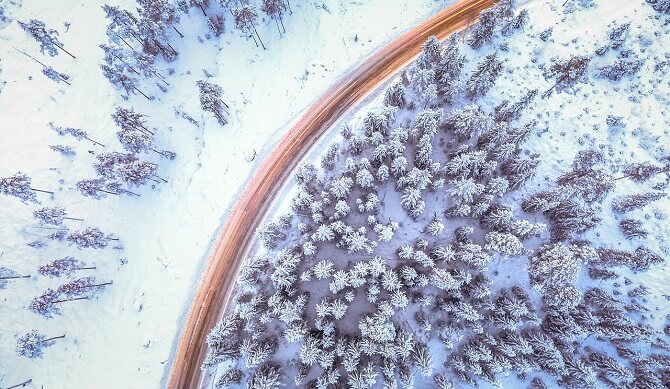 pohled z droní perspektivy